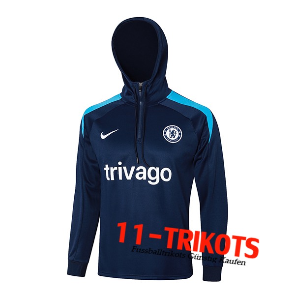 FC Chelsea Trainingsjacke Mit Kapuze Dunkelblau 2024/2025