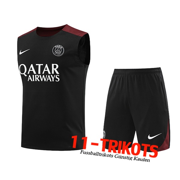 PSG Trainings-Tanktop Schwarz/Rot 2024/2025