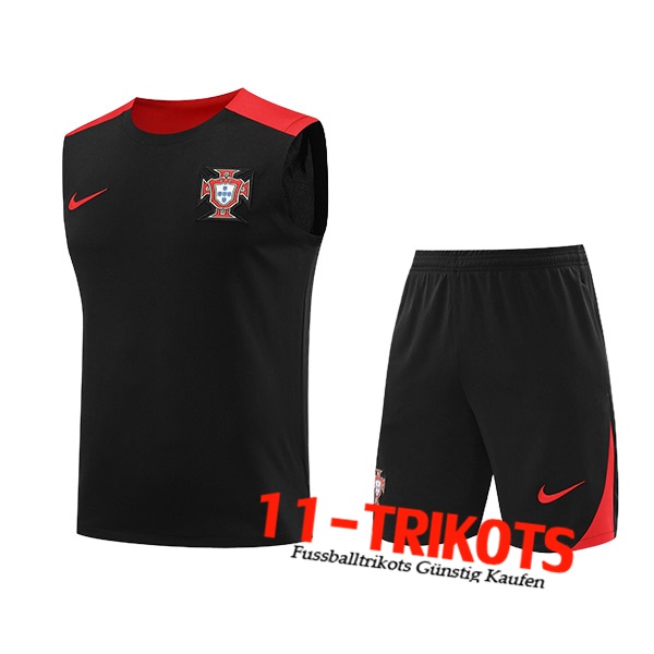 Portugal Trainings-Tanktop Schwarz/Rot 2024/2025