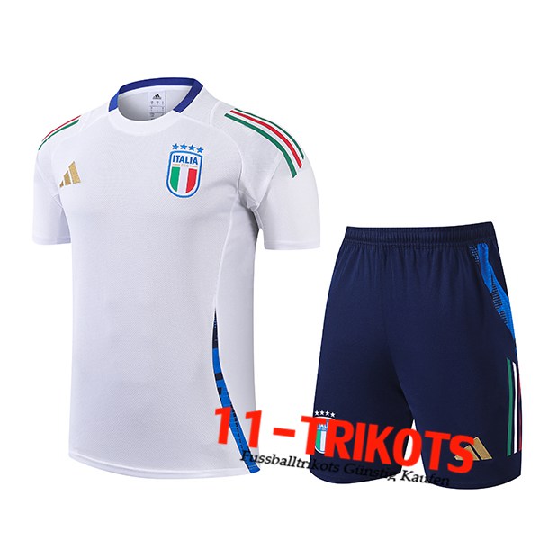 Italien Trainingstrikot Weiß/Blau 2024/2025