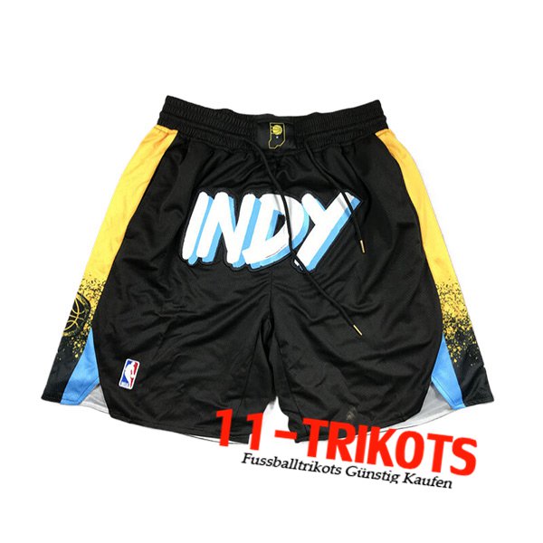 Indiana Pacers Shorts NBA 2024/25 Schwarz/Gelb -02