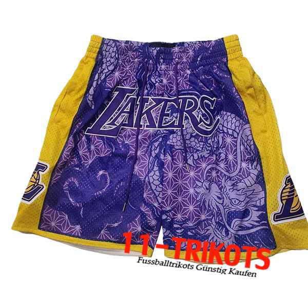 Los Angeles Lakers Shorts NBA 2024/25 lila/Gelb