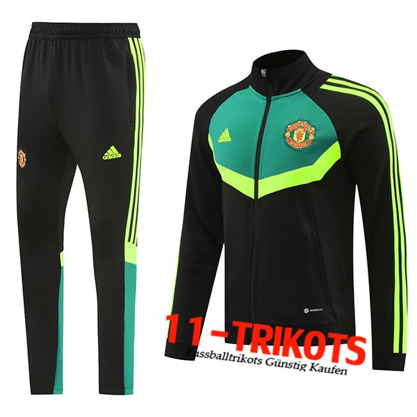 Manchester United Trainingsanzug (Jacke) Schwarz/Grün 2024/2025