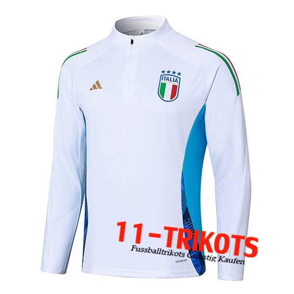 Italien Training Sweatshirt Weiß/Blau 2024/2025