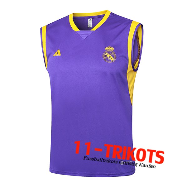 Real Madrid Trainings-Tanktop lila/Gelb 2024/2025