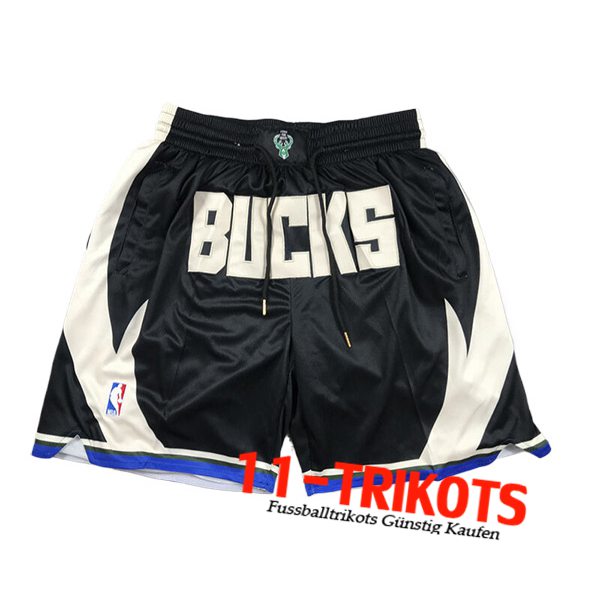 Milwaukee Bucks Shorts NBA 2024/25 Schwarz/Beige