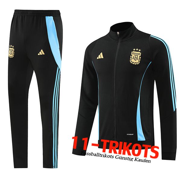 Argentinien Trainingsanzug Trainingsjacke Schwarz/Blau 2024/2025