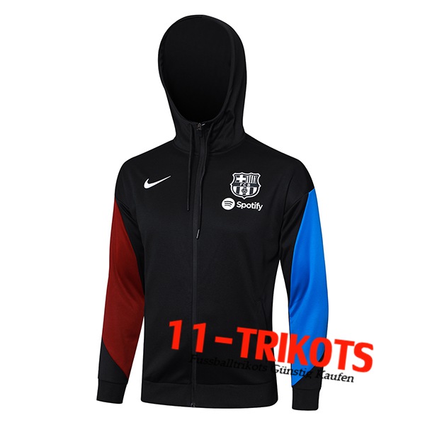 FC Barcelona Trainingsjacke Mit Kapuze Schwarz/Rot/Blau 2024/2025