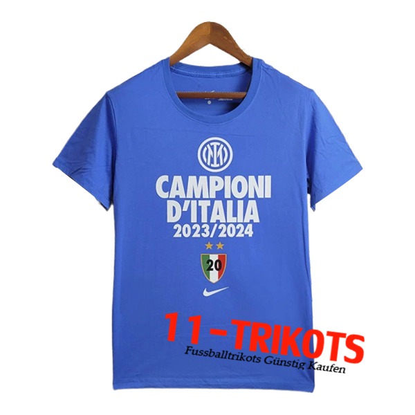 Inter Milan Fussball Trikots T-Shirt Champion Blau 2023/2024