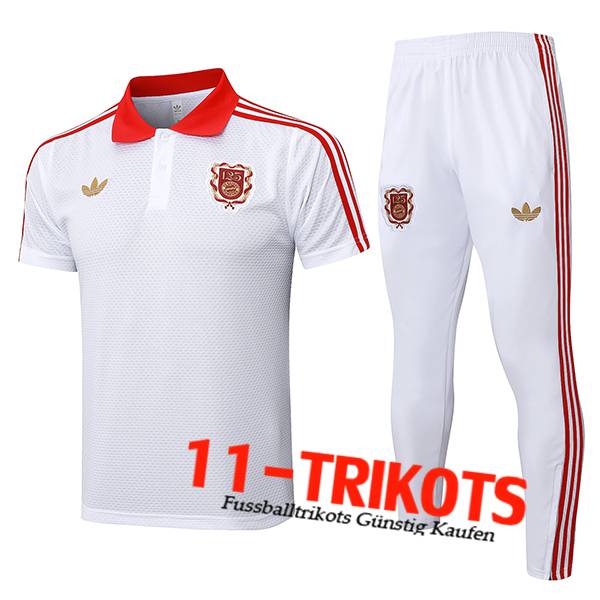 Bayern Munchen Poloshirt Weiß/Rot 2025/2026