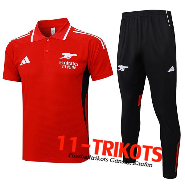 Arsenal Poloshirt Rot/Schwarz 2025/2026
