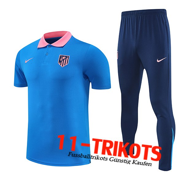 Atletico Madrid Poloshirt Blau/Rosa 2025/2026