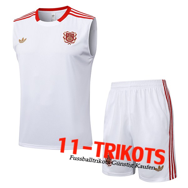 Bayern Munchen Trainings-Tanktop Weiß/Rot 2025/2026