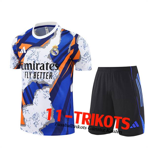 Real Madrid Trainingstrikot Weiß/Blau/Orange 2025/2026