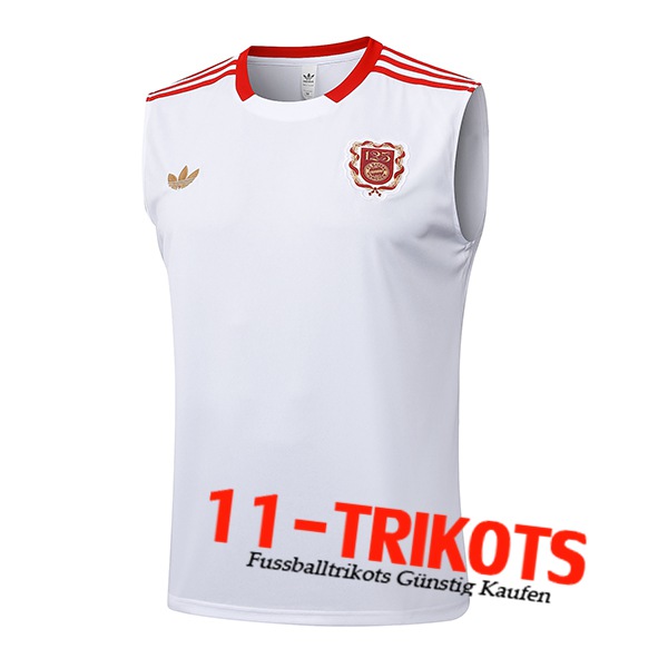 Bayern Munchen Trainings-Tanktop Weiß/Rot 2025/2026