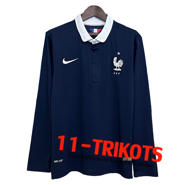 Frankreich Retro Heimtrikot Langarms 2014