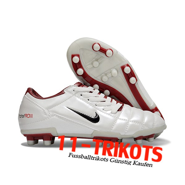 Nike Fussballschuhe T90 FG Weiß/Rot/Schwarz