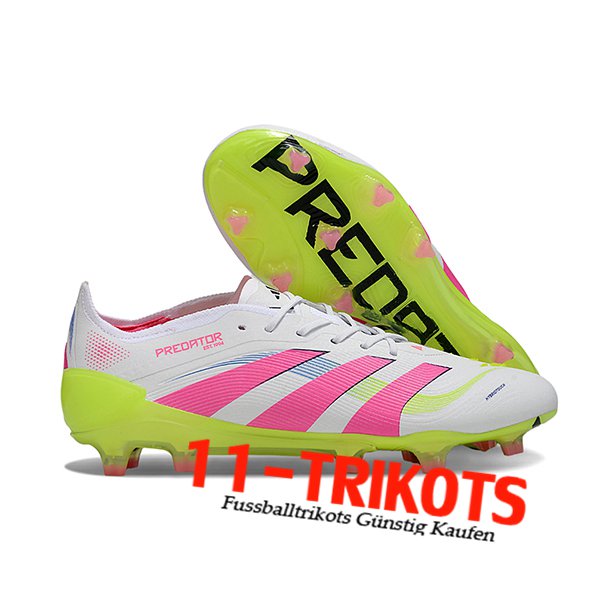 Adidas Fussballschuhe 25 Predator Elite FG Weiß/Rosa/Grün