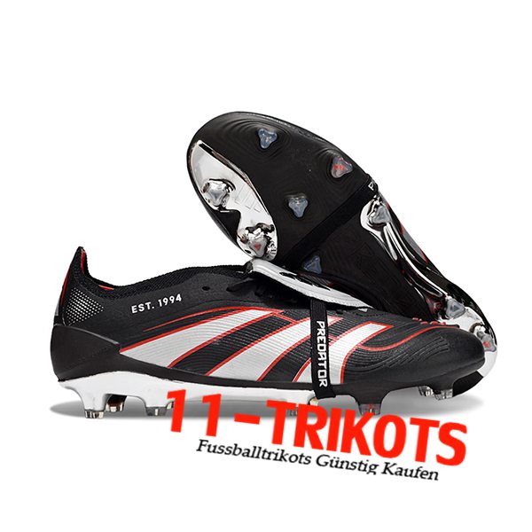 Adidas Fussballschuhe 25 Predator Elite Tongue FG Schwarz/Weiß/Rot