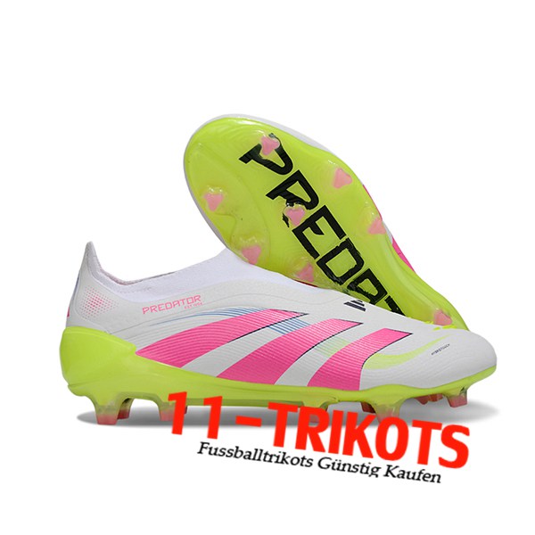 Adidas Fussballschuhe 25 Predator Elite LL FG Weiß/Rosa/Grün