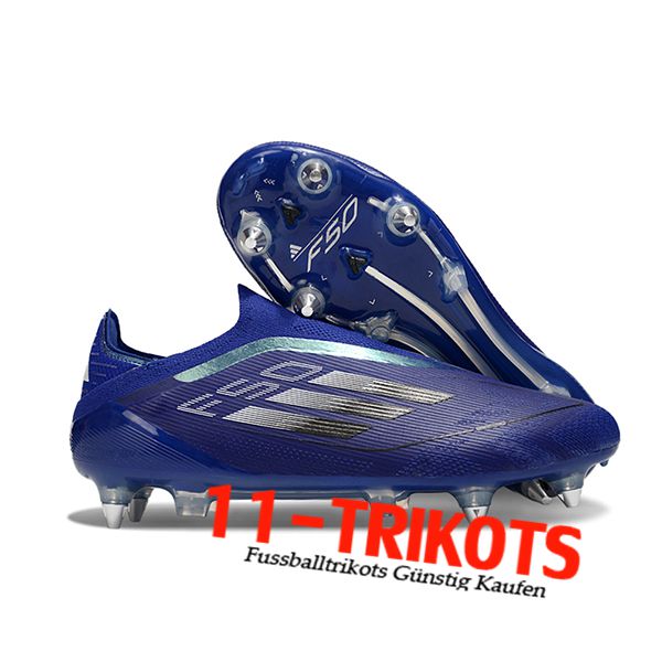 Adidas Fussballschuhe F50 Elite Laceless SG Blau