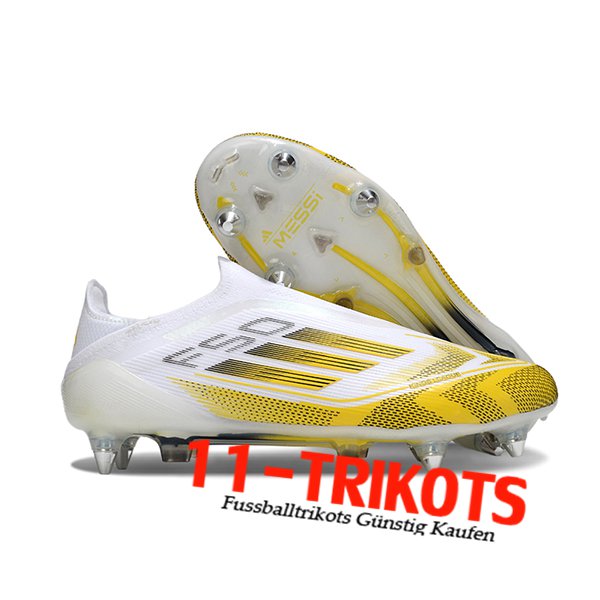 Adidas Fussballschuhe F50 Elite Laceless SG Weiß/Gelb