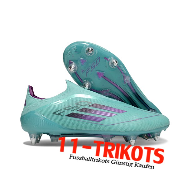 Adidas Fussballschuhe F50 Elite Laceless SG Blau/lila