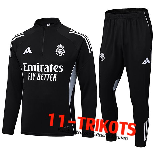Real Madrid Trainingsanzug Foot Schwarz/Grau 2025/2026