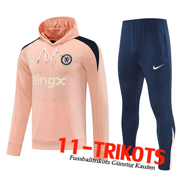 FC Chelsea Trainingsanzug Mit Kapuze Rosa/Schwarz 2025/2026