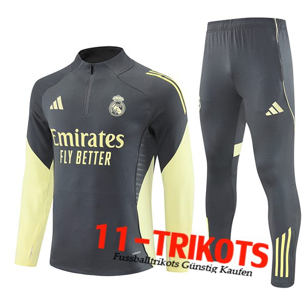 Real Madrid Trainingsanzug Grau/Gelb 2025/2026
