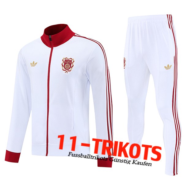 Bayern Munchen Trainingsanzug Trainingsjacke Weiß/Rot 2025/2026