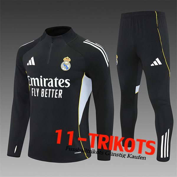 Real Madrid Trainingsanzug Foot Kinder Schwarz 2025/2026