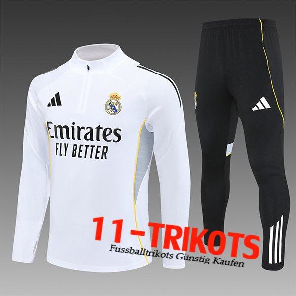 Real Madrid Trainingsanzug Foot Kinder Weiß 2025/2026