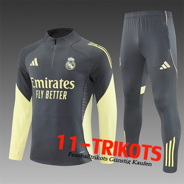 Real Madrid Trainingsanzug Foot Kinder Grau/Gelb 2025/2026
