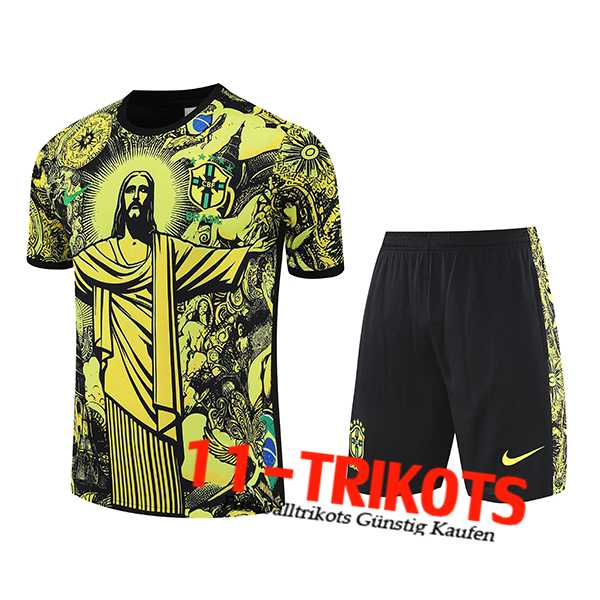 Brasilien Trainingstrikot Kinder Gelb/Schwarz 2025/2026