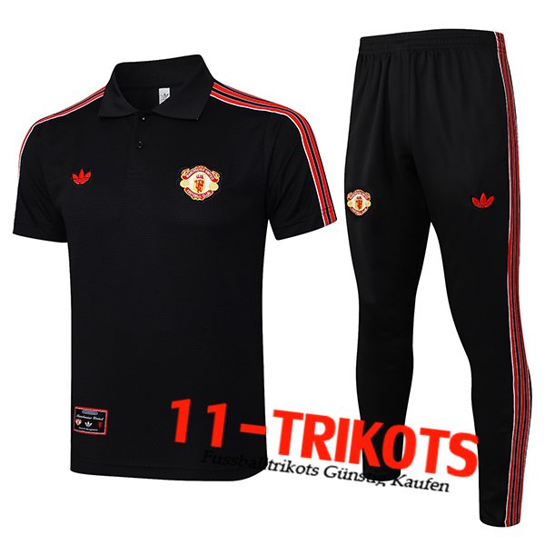 Manchester United Poloshirt Schwarz/Rot 2025/2026