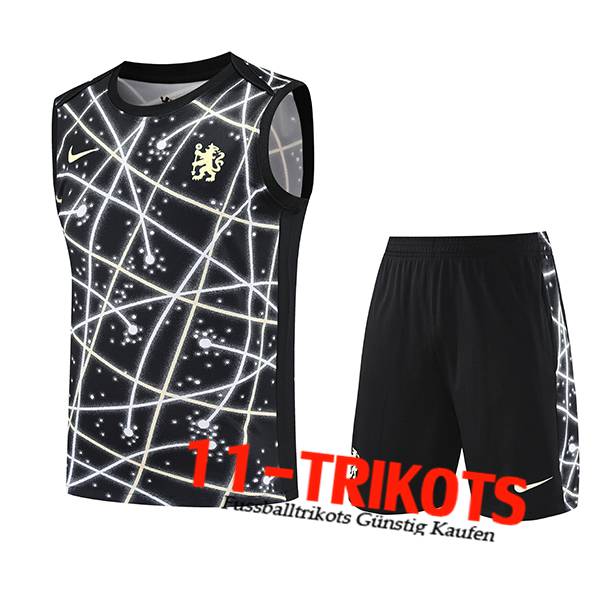 FC Chelsea Trainings-Tanktops Schwarz/Weiß 2025/2026