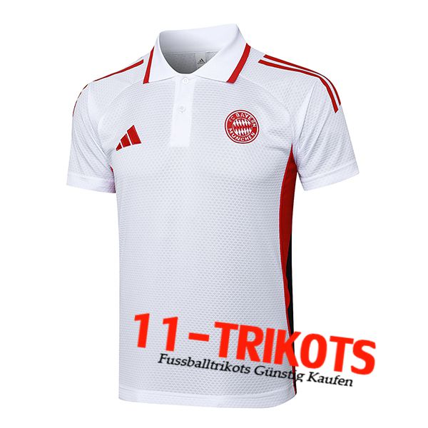 Bayern Munchen Poloshirt Weiß/Rot 2025/2026 -02