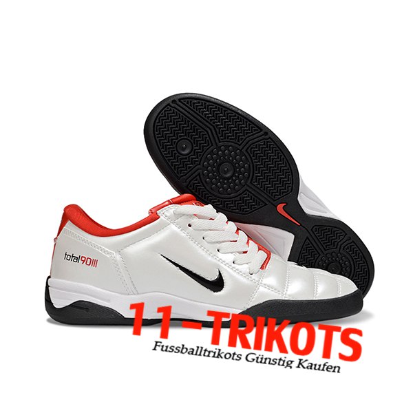 Nike Fussballschuhe T90 IC Weiß/Rot/Schwarz