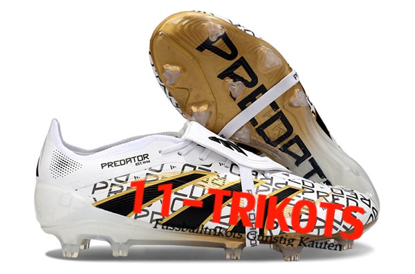 Adidas Fussballschuhe 25 Predator Elite Tongue FG Weiß/Schwarz/Gelb