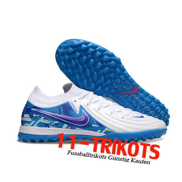 Nike Fussballschuhe Phantom GX II EliteTF Weiß/Blau/lila
