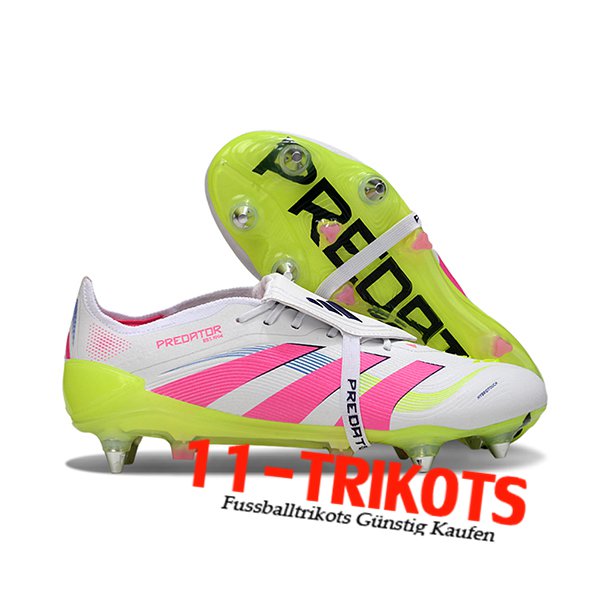 Adidas Fussballschuhe 25 Predator Elite Tongue SG Weiß/Rosa/Grün -02