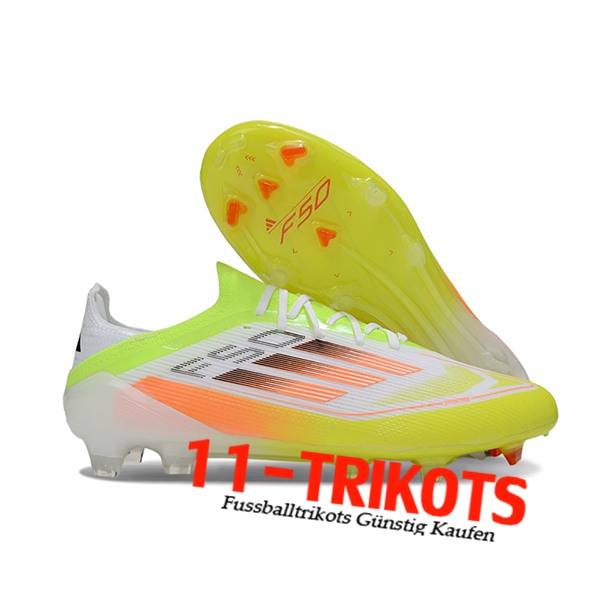 Adidas Fussballschuhe F50 Elite FG Weiß/Grün/Orange