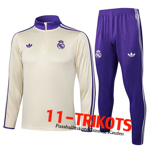 Real Madrid Trainingsanzug Beige/lila 2025/2026