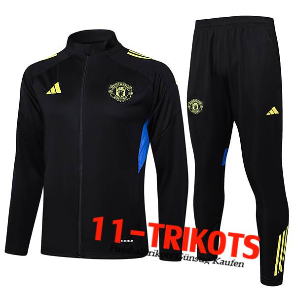 Manchester United Trainingsanzug Trainingsjacke Schwarz/Blau/Gelb 2025/2026