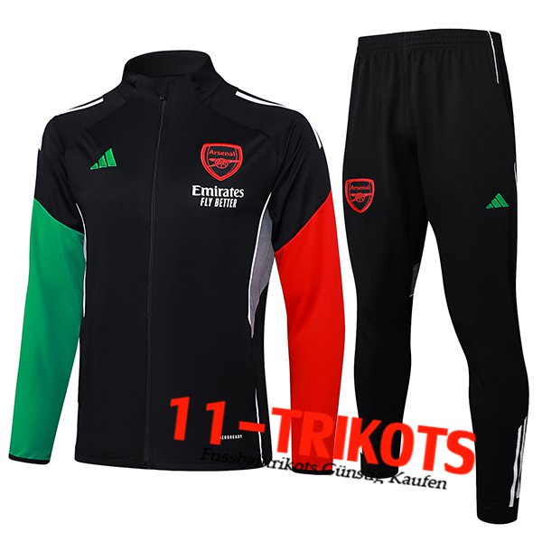 Arsenal Trainingsanzug Trainingsjacke Schwarz/Grün/Rot 2025/2026