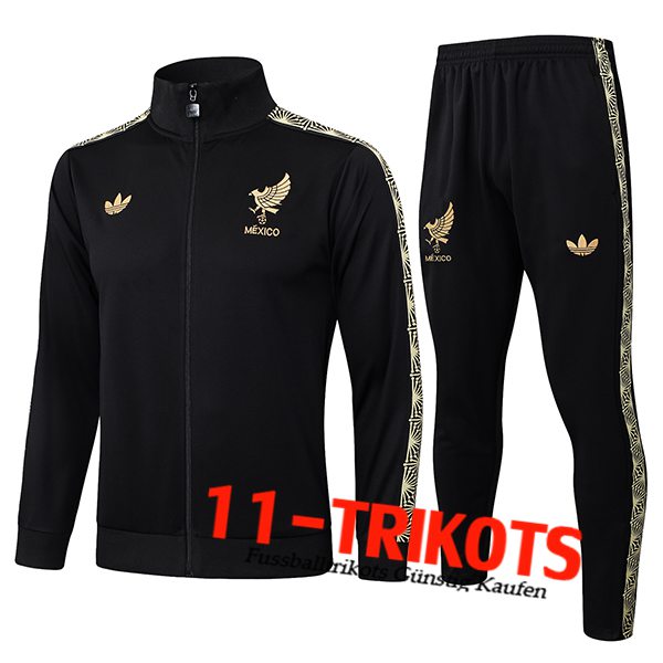 Mexiko Trainingsanzug Trainingsjacke Schwarz/Gelb 2025/2026 -02