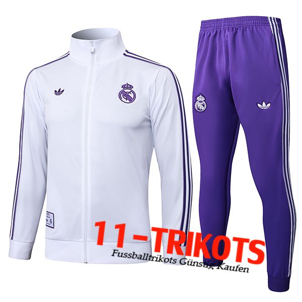 Real Madrid Trainingsanzug Trainingsjacke Weiß/lila 2025/2026 -02