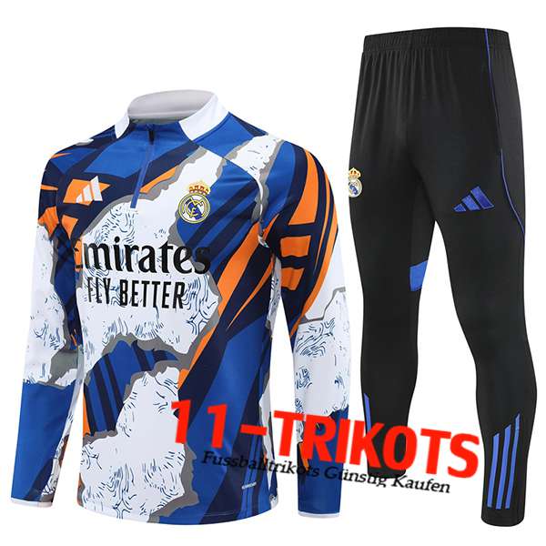 Real Madrid Trainingsanzug Weiß/Blau/Orange 2025/2026