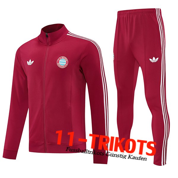 Bayern Munchen Trainingsanzug Trainingsjacke Rot/Weiß 2025/2026